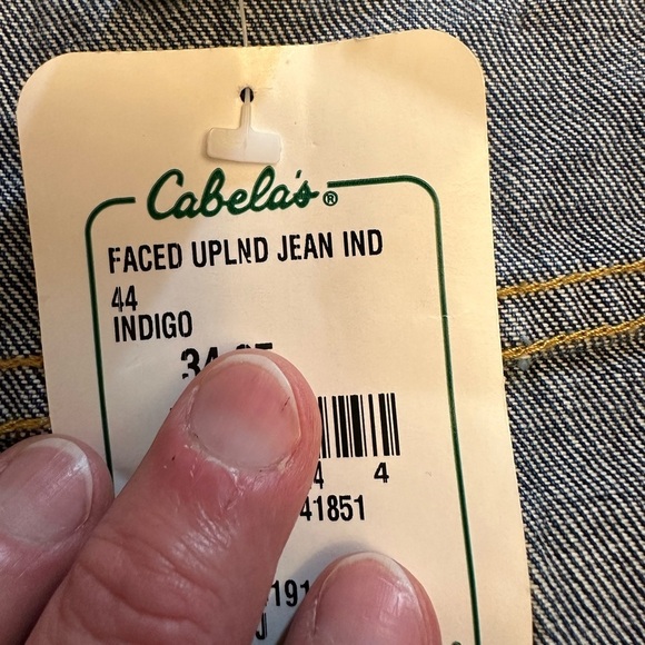 NWT Cabela’s Jeans Mens 44x30 Indigo Dark Stone Hiking Faced Upland Jeans - Picture 6 of 11
